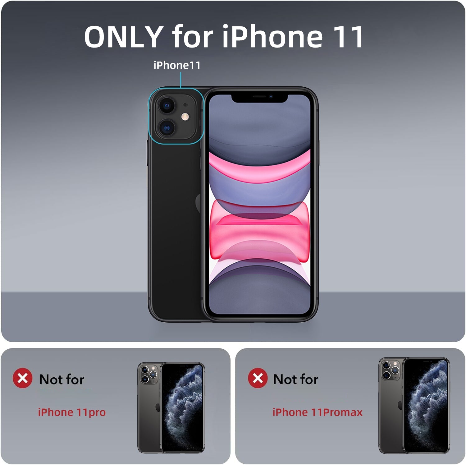 iPhone 11 | Cover magnetica opaca nera | Immagine dettaglio 10