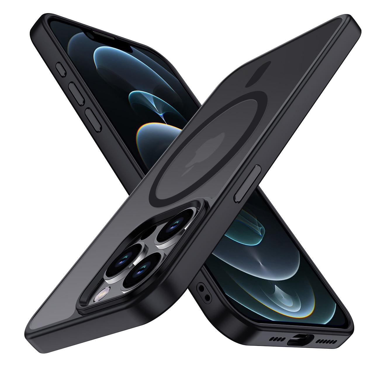 iPhone 12 Pro | Cover magnetica opaca nera | Vista principale