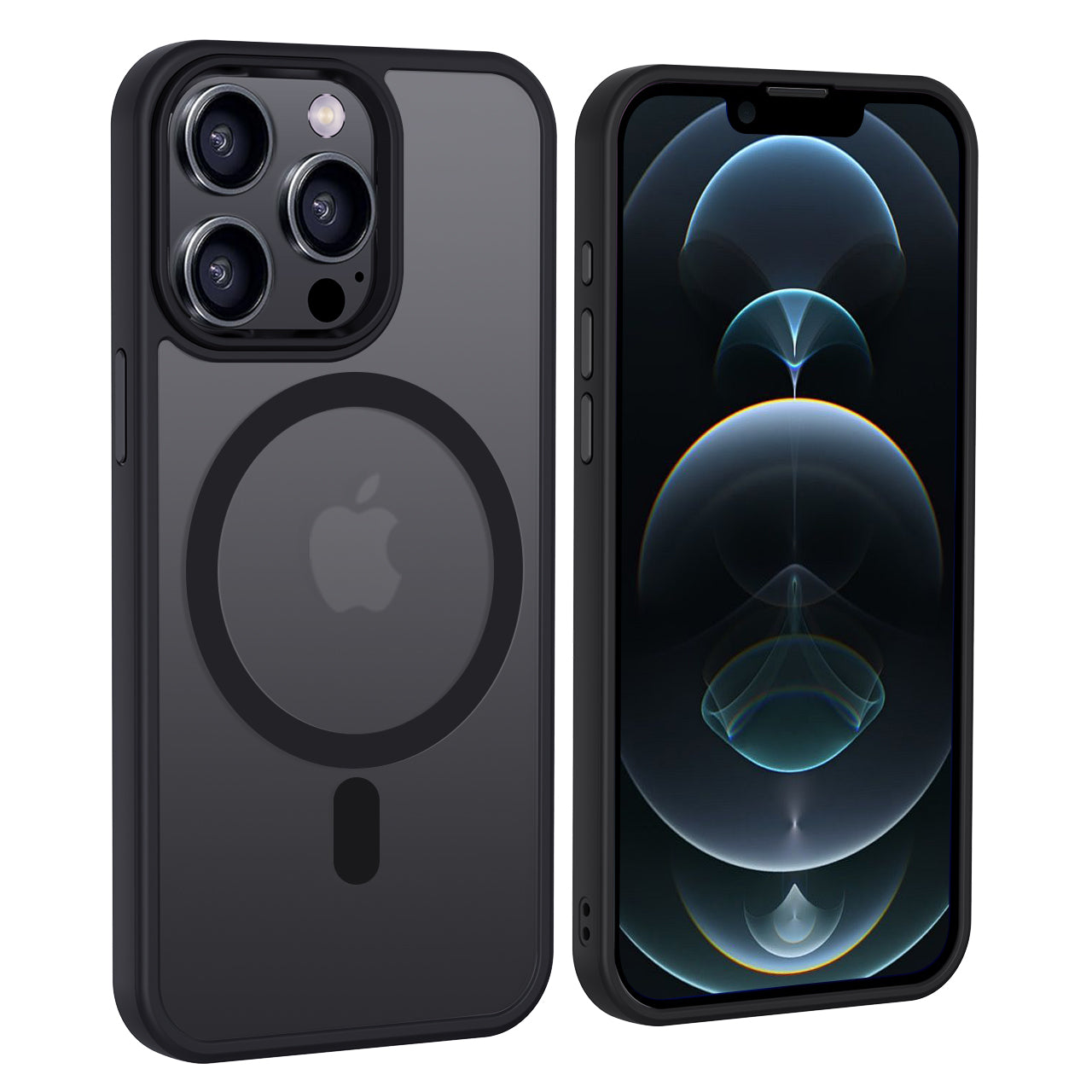 iPhone 12 Pro | Cover magnetica opaca nera | Immagine dettaglio 2