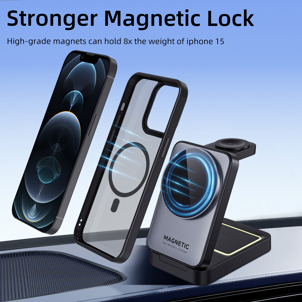 iPhone 12 Pro | Cover magnetica opaca nera | Immagine dettaglio 6