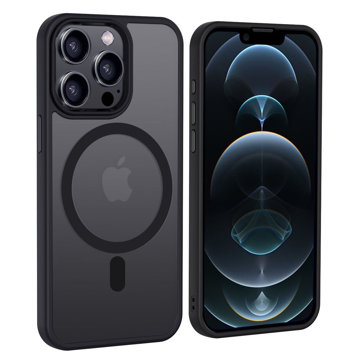 iPhone 12 Pro Max | Cover magnetica opaca nera | Immagine dettaglio 2