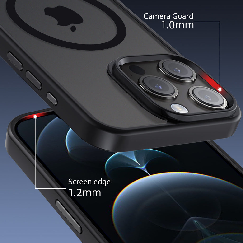 iPhone 12 Pro Max | Cover magnetica opaca nera | Immagine dettaglio 3