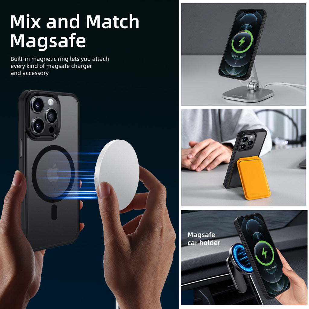 iPhone 12 Pro Max | Cover magnetica opaca nera | Immagine dettaglio 7