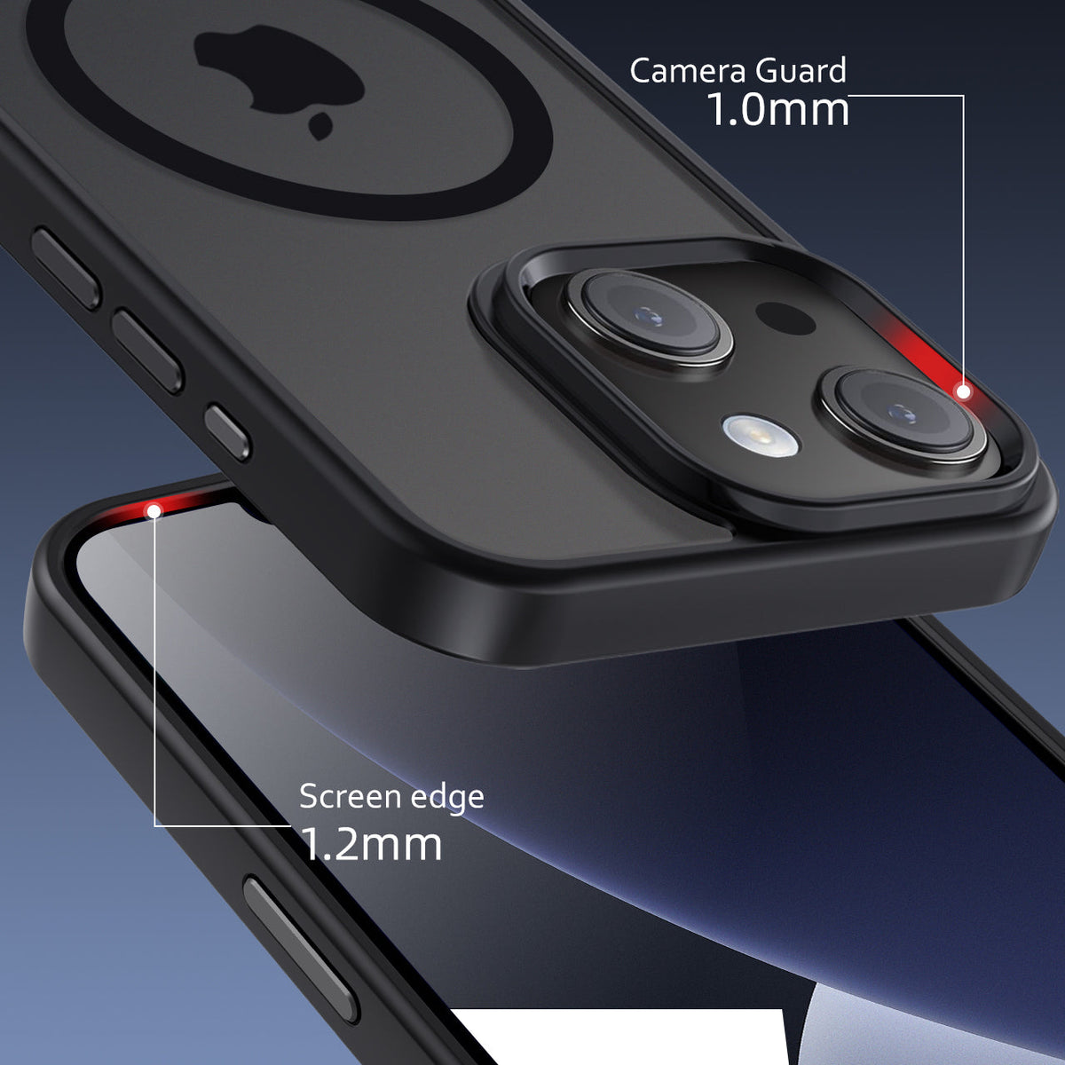 iPhone 13 | Cover magnetica opaca nera | Immagine dettaglio 3