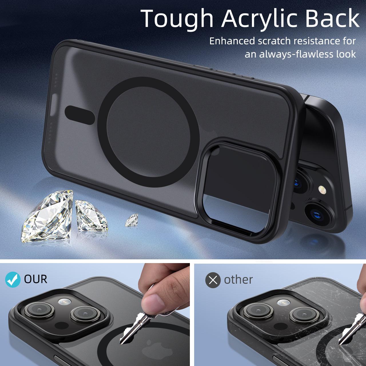 iPhone 13 | Cover magnetica opaca nera | Immagine dettaglio 4