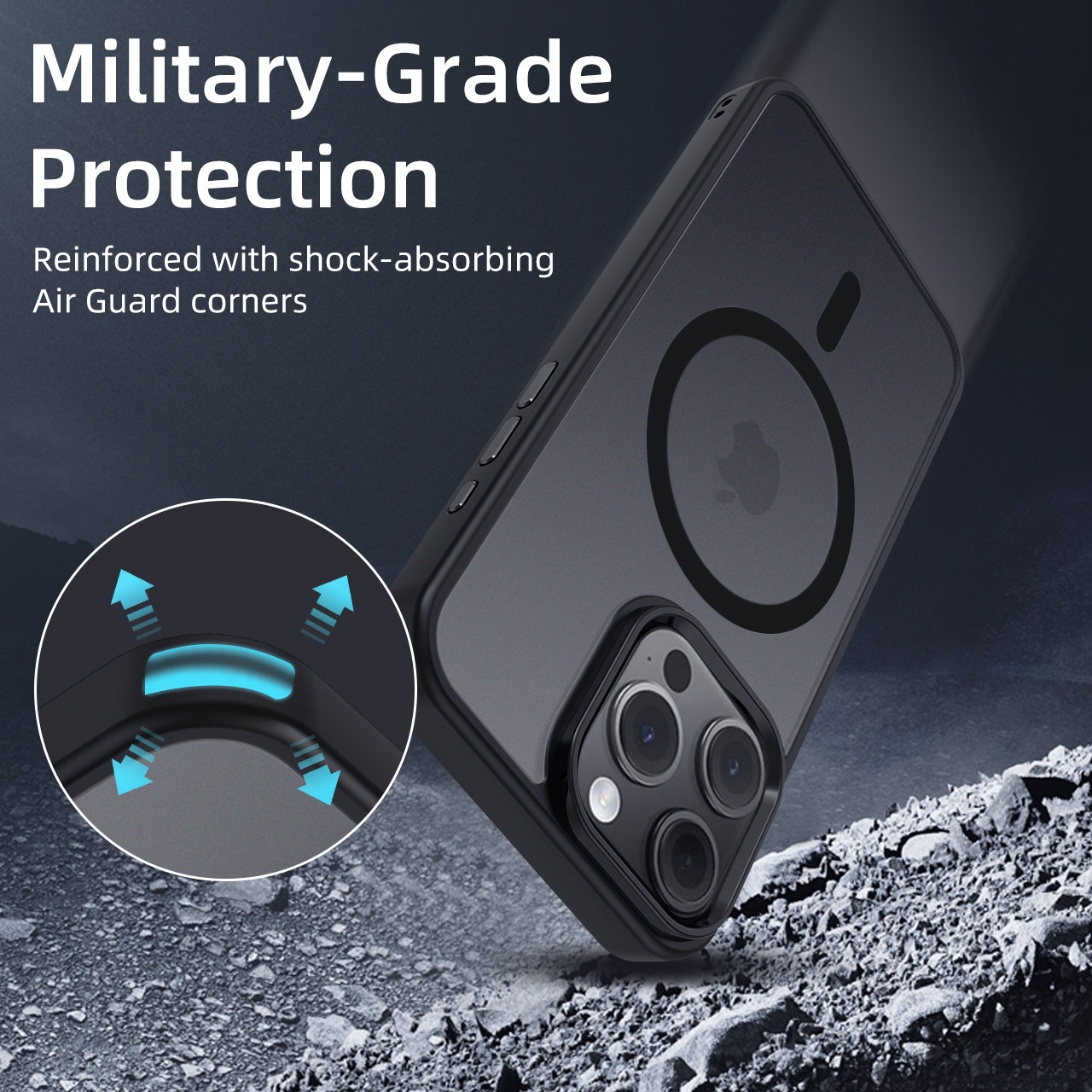 iPhone 13 Pro | Cover magnetica opaca nera | Immagine dettaglio 5
