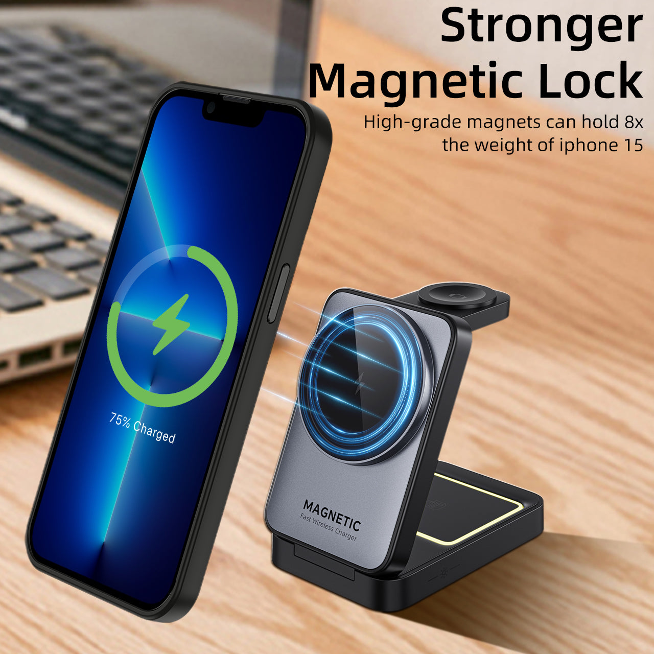 iPhone 13 Pro Max | Cover magnetica opaca nera | Immagine dettaglio 8