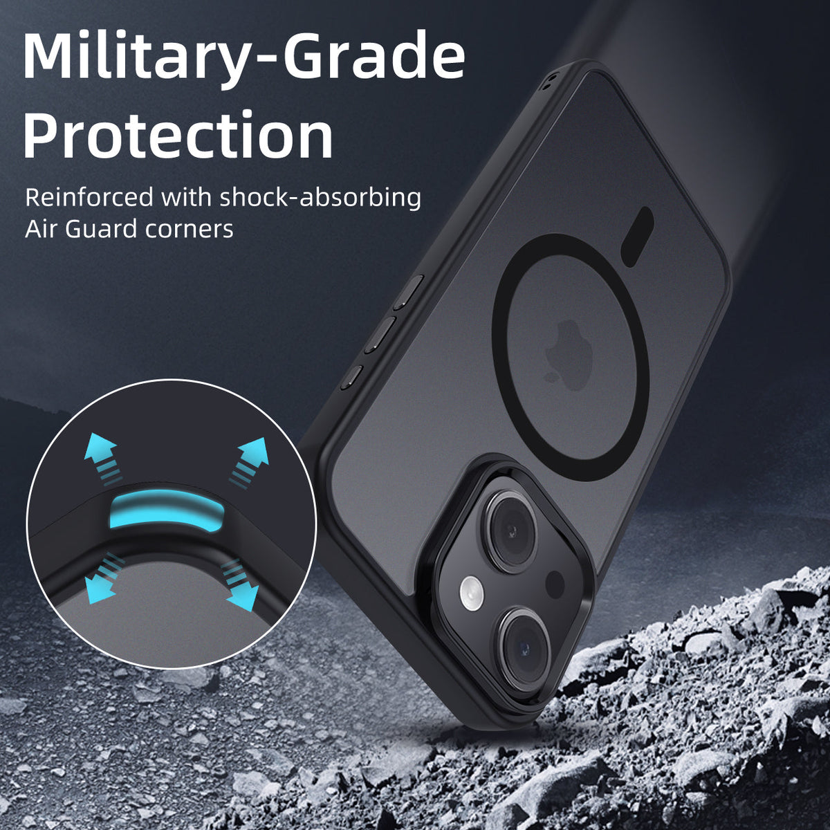 iPhone 14 | Cover magnetica opaca nera | Immagine dettaglio 5