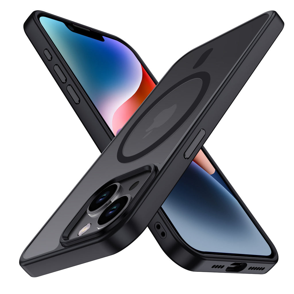 iPhone 14 Plus | Cover magnetica opaca nera | Immagine dettaglio 2