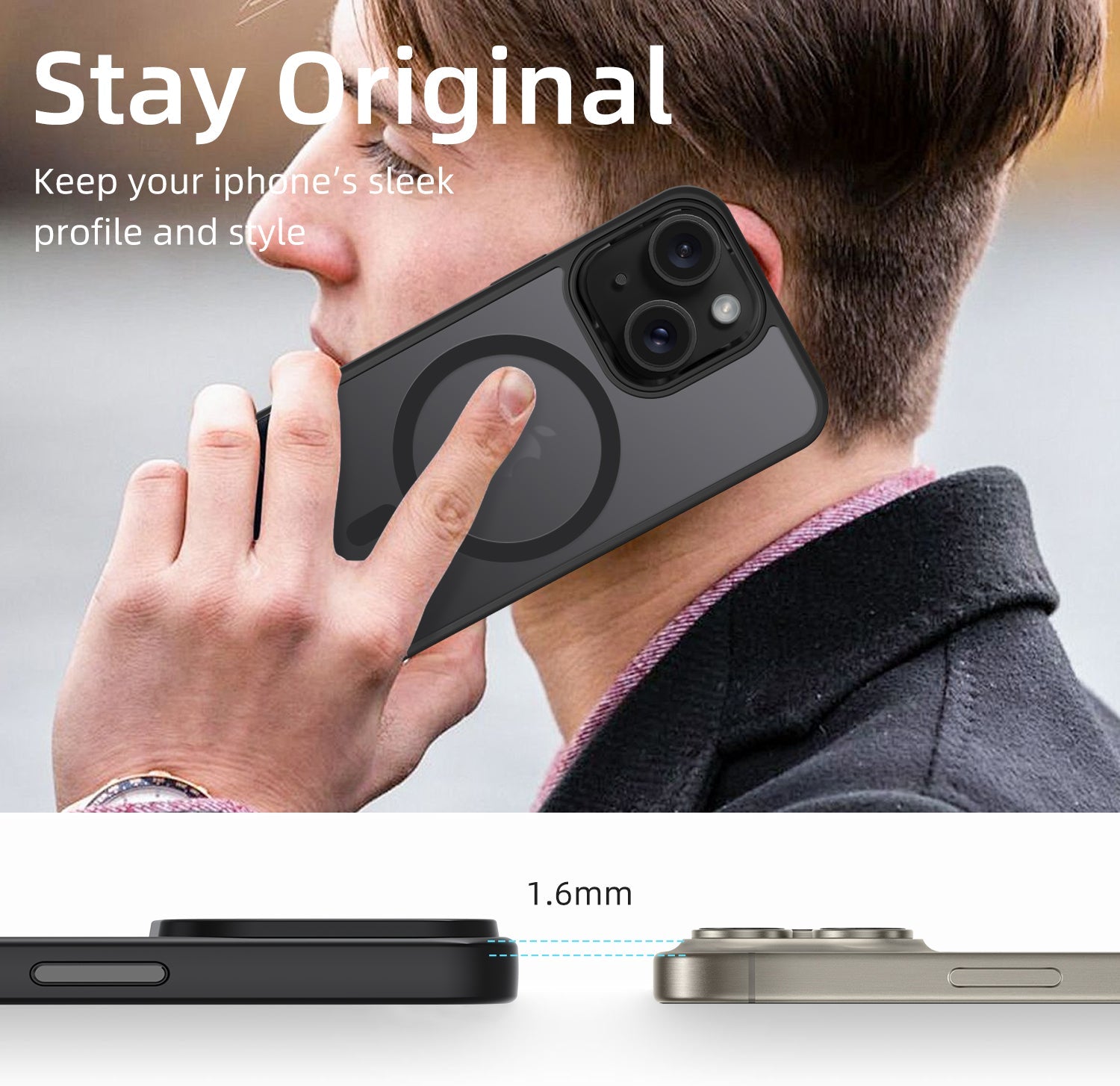 iPhone 14 Plus | Cover magnetica opaca nera | Immagine dettaglio 9