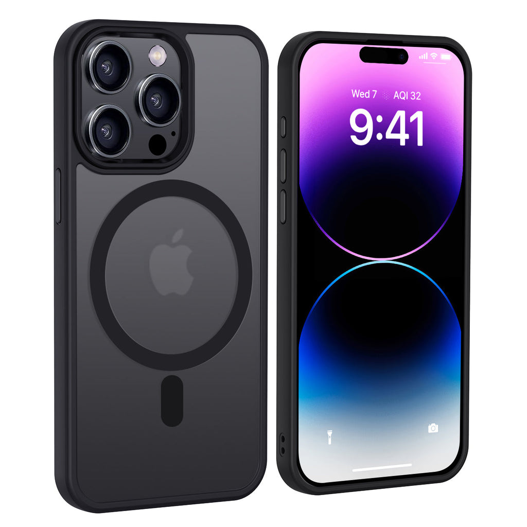 iPhone 14 Pro | Cover magnetica opaca nera | Immagine dettaglio 2