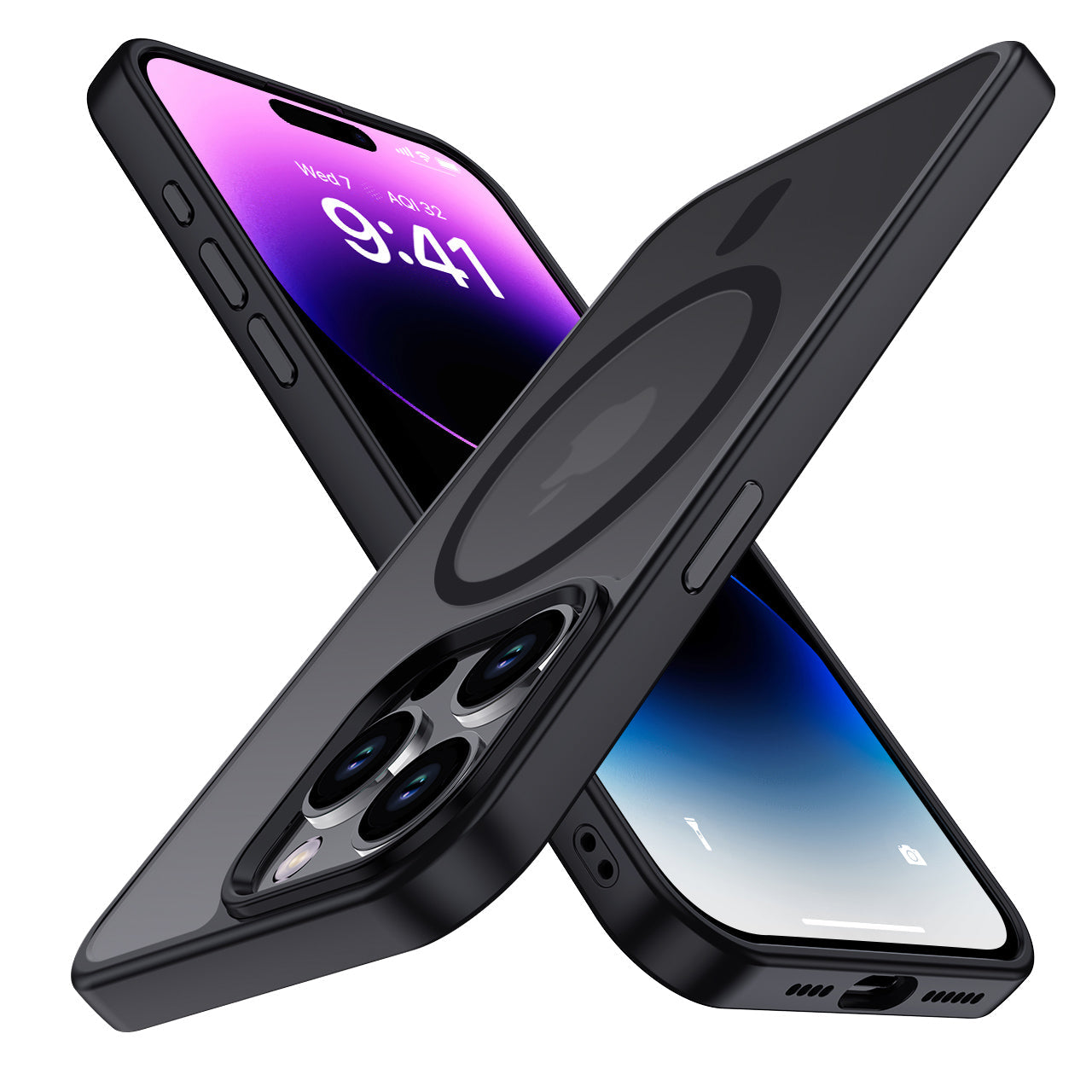 iPhone 14 Pro Max | Cover magnetica opaca nera | Vista principale
