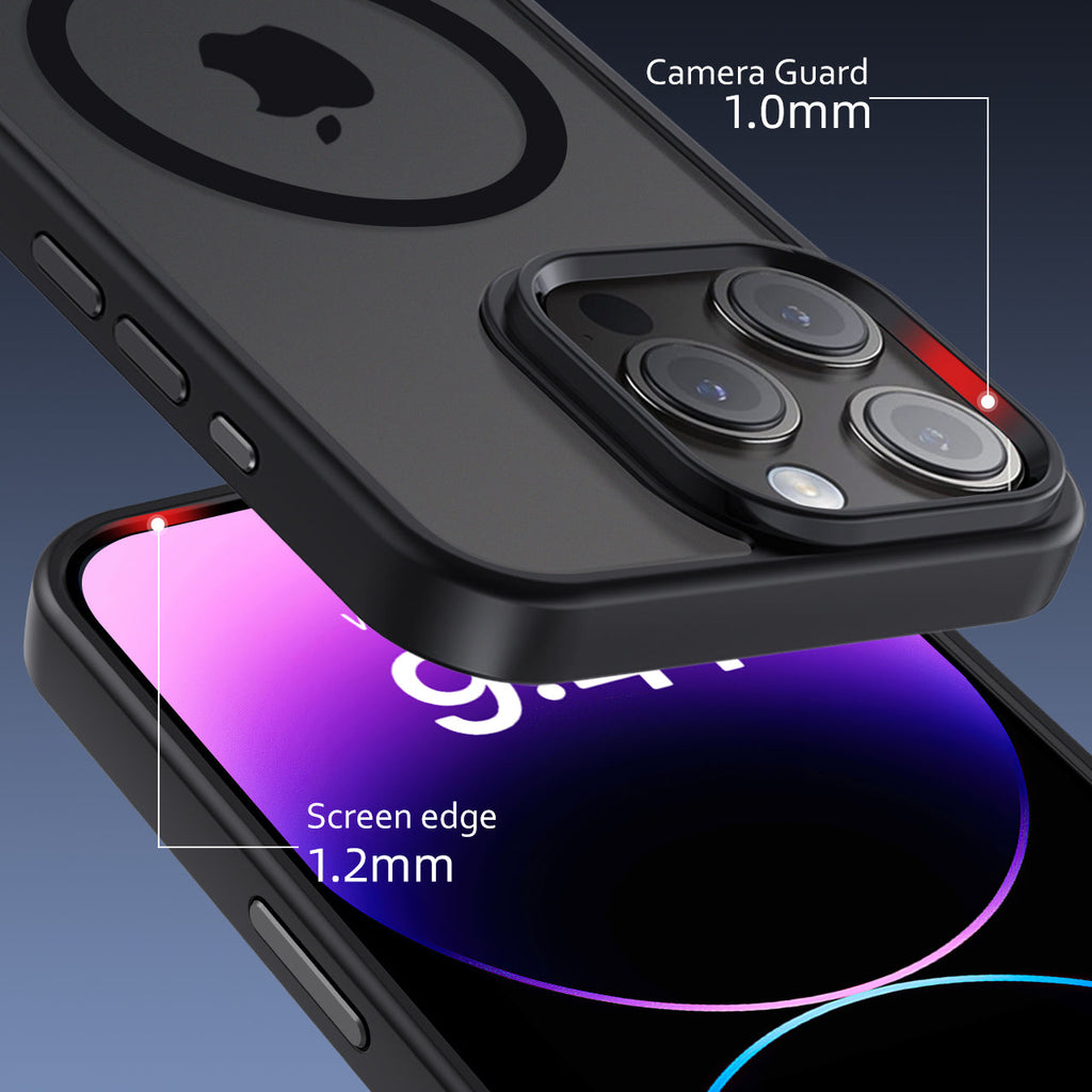 iPhone 14 Pro Max | Cover magnetica opaca nera | Immagine dettaglio 3
