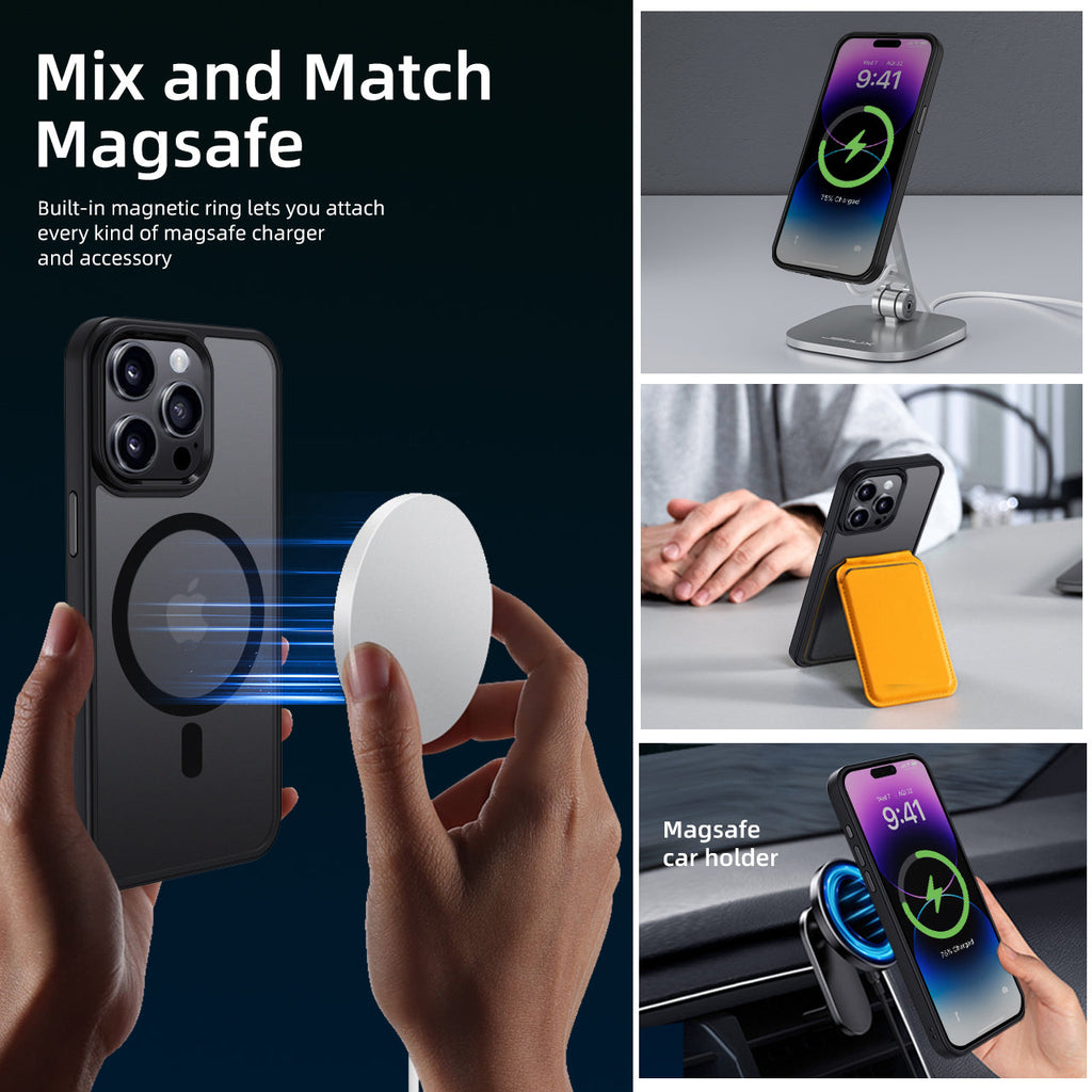 iPhone 14 Pro Max | Cover magnetica opaca nera | Immagine dettaglio 6