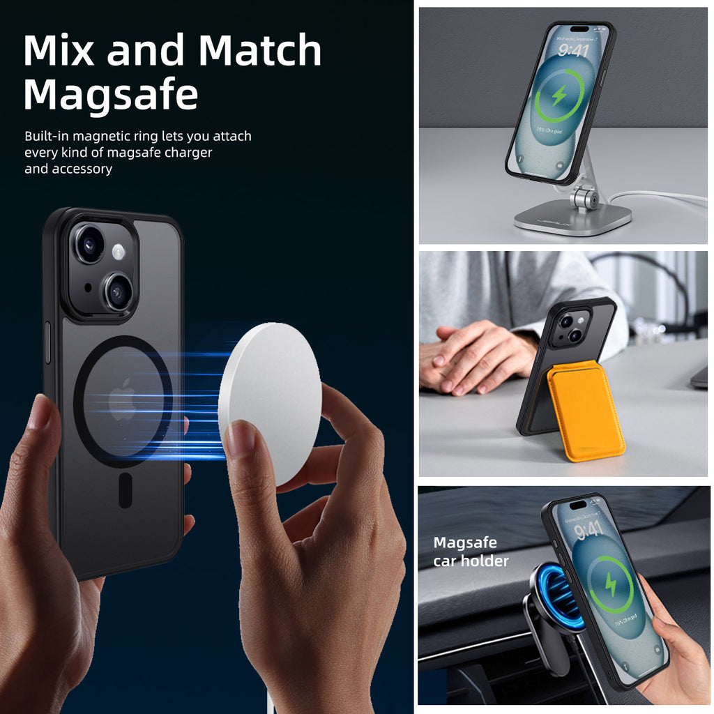 iPhone 15 | Cover magnetica opaca nera | Immagine dettaglio 7