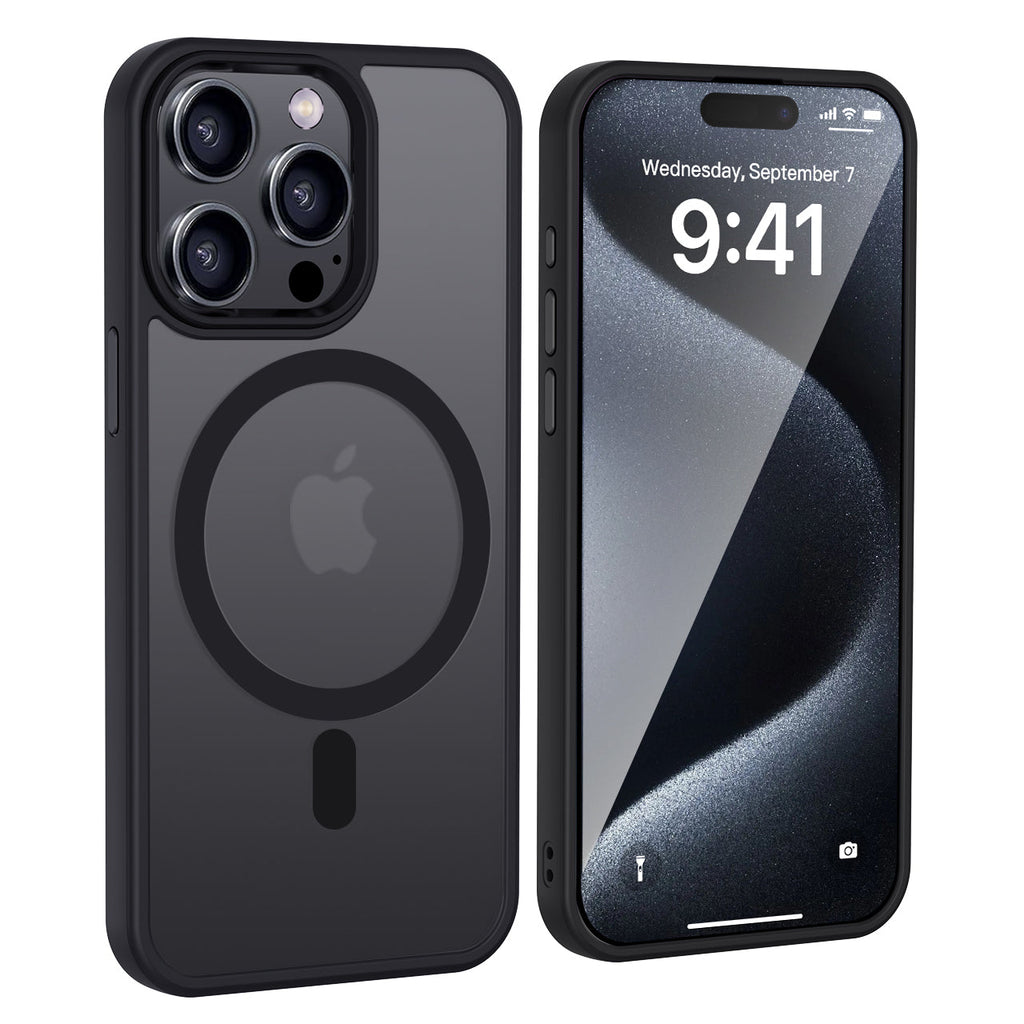 iPhone 15 Pro Max | Cover magnetica opaca nera | Immagine dettaglio 2