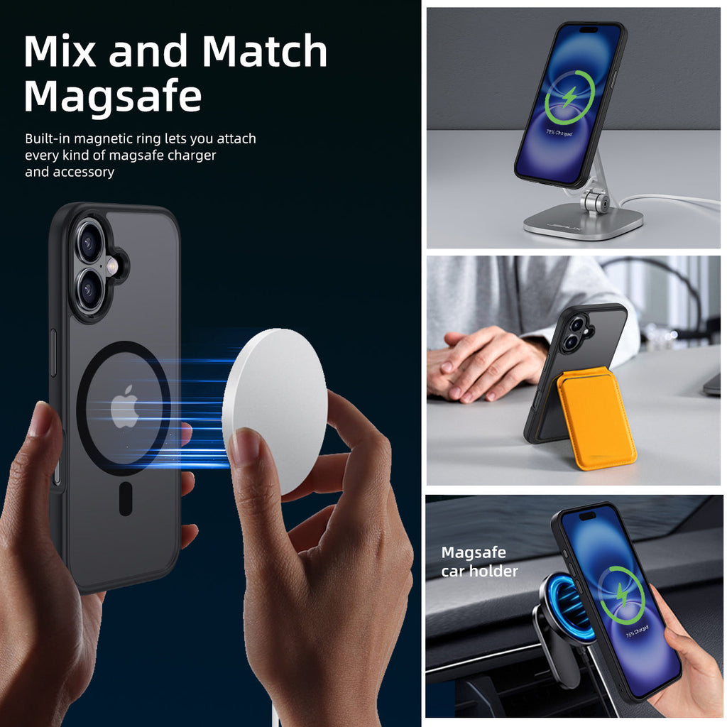 iPhone 16 Plus | Cover magnetica opaca nera | Immagine dettaglio 7