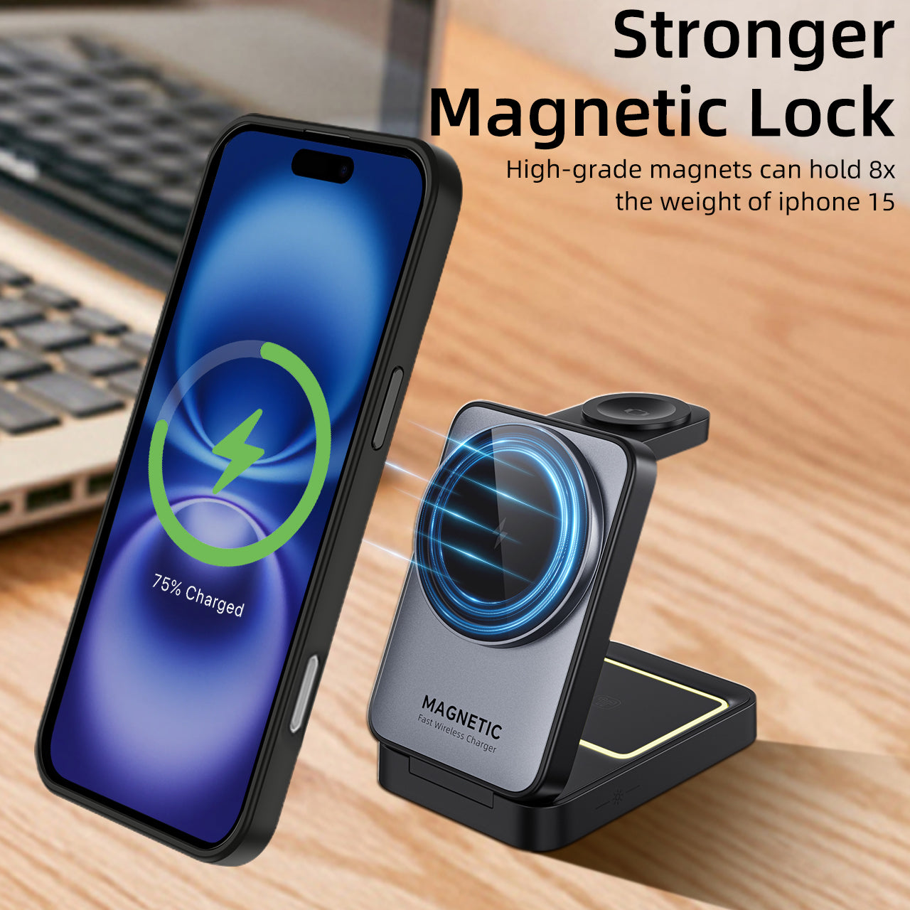 iPhone 16 Plus | Cover magnetica opaca nera | Immagine dettaglio 8