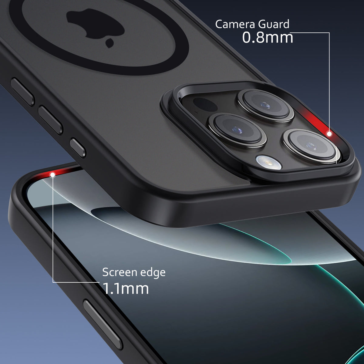 iPhone 16 Pro | Cover magnetica opaca nera | Immagine dettaglio 3