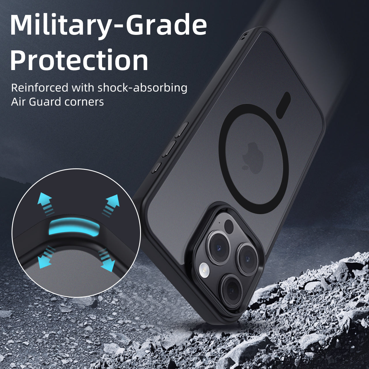 iPhone 16 Pro | Cover magnetica opaca nera | Immagine dettaglio 5