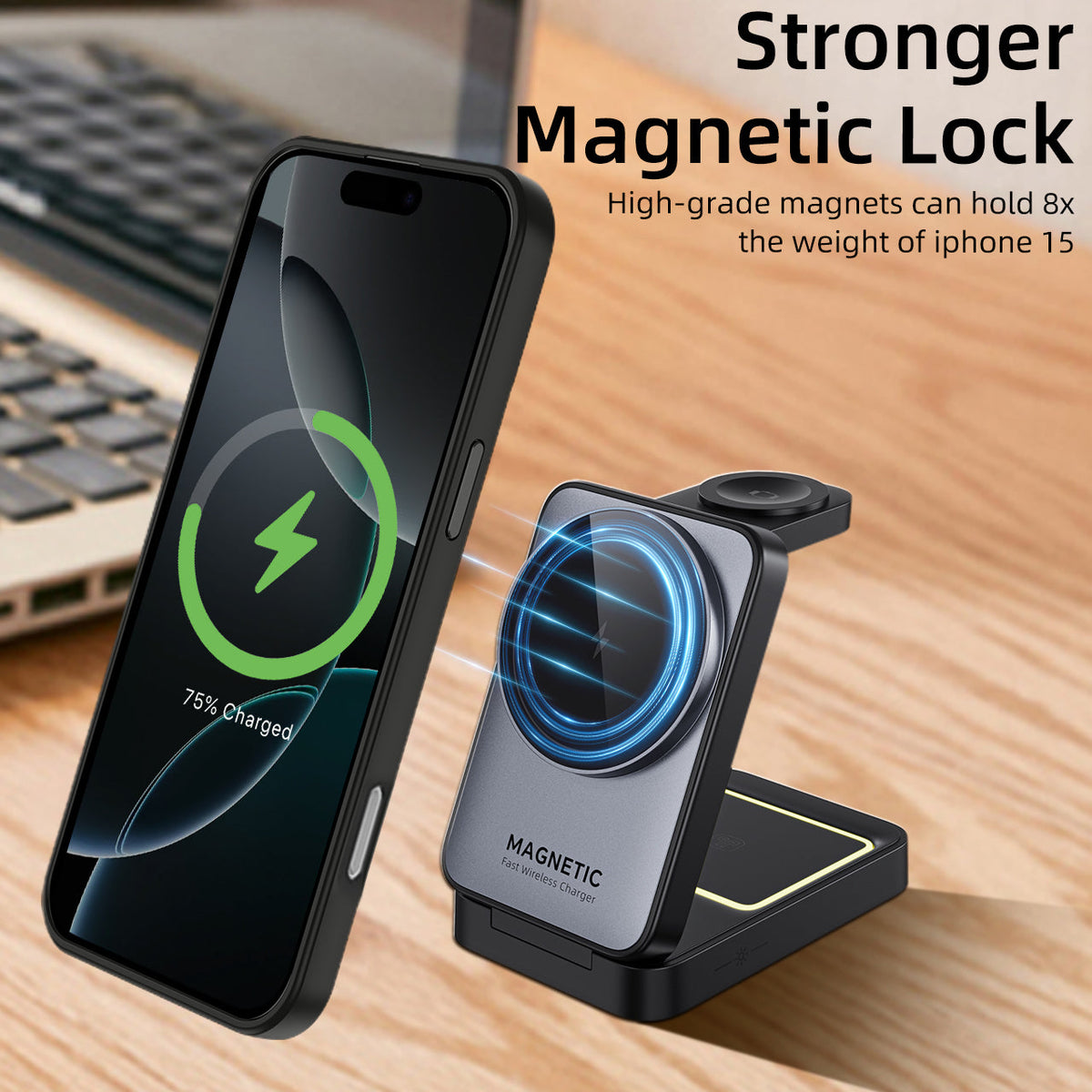 iPhone 16 Pro | Cover magnetica opaca nera | Immagine dettaglio 8