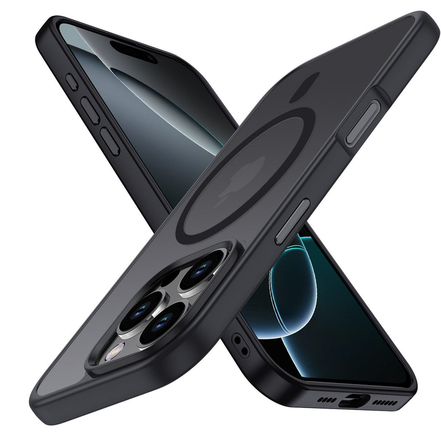 Cover Magnetica Opaca per iPhone – Compatibile con MagSafe, Nero