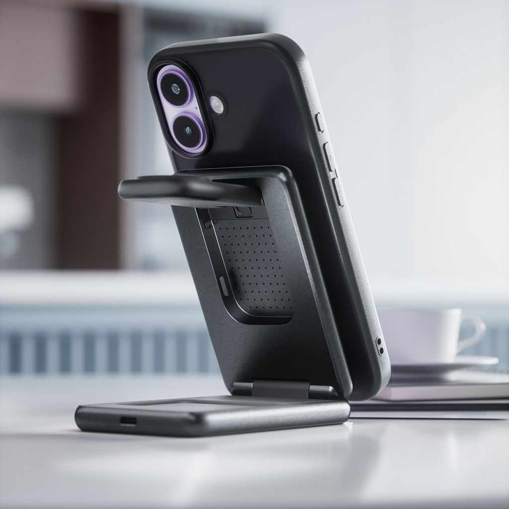 Cover magnetica opaca nera per iPhone 17 - dettaglio bordo
