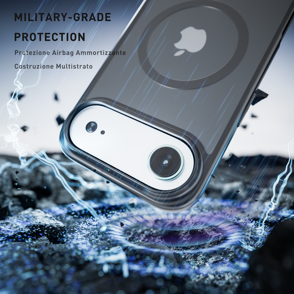 Cover magnetica opaca nera per iPhone 17 Air - compatibilità magnetica
