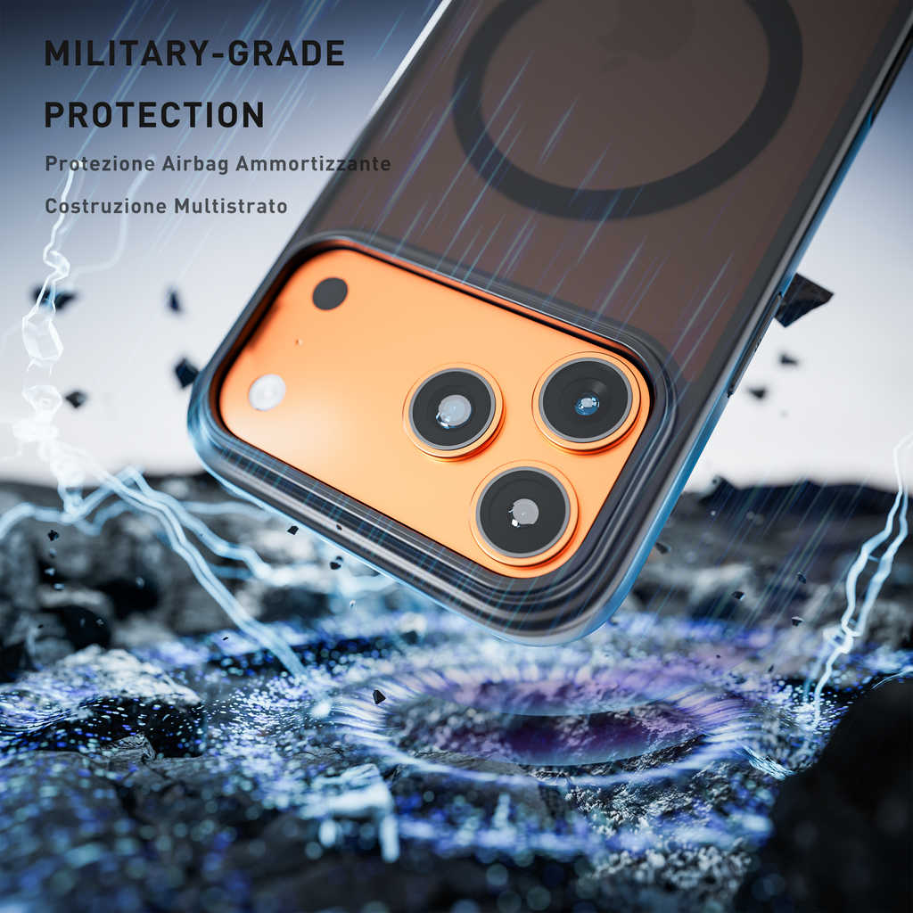 iPhone 17 Pro Max | Cover magnetica opaca nera | Compatibilità magnetica
