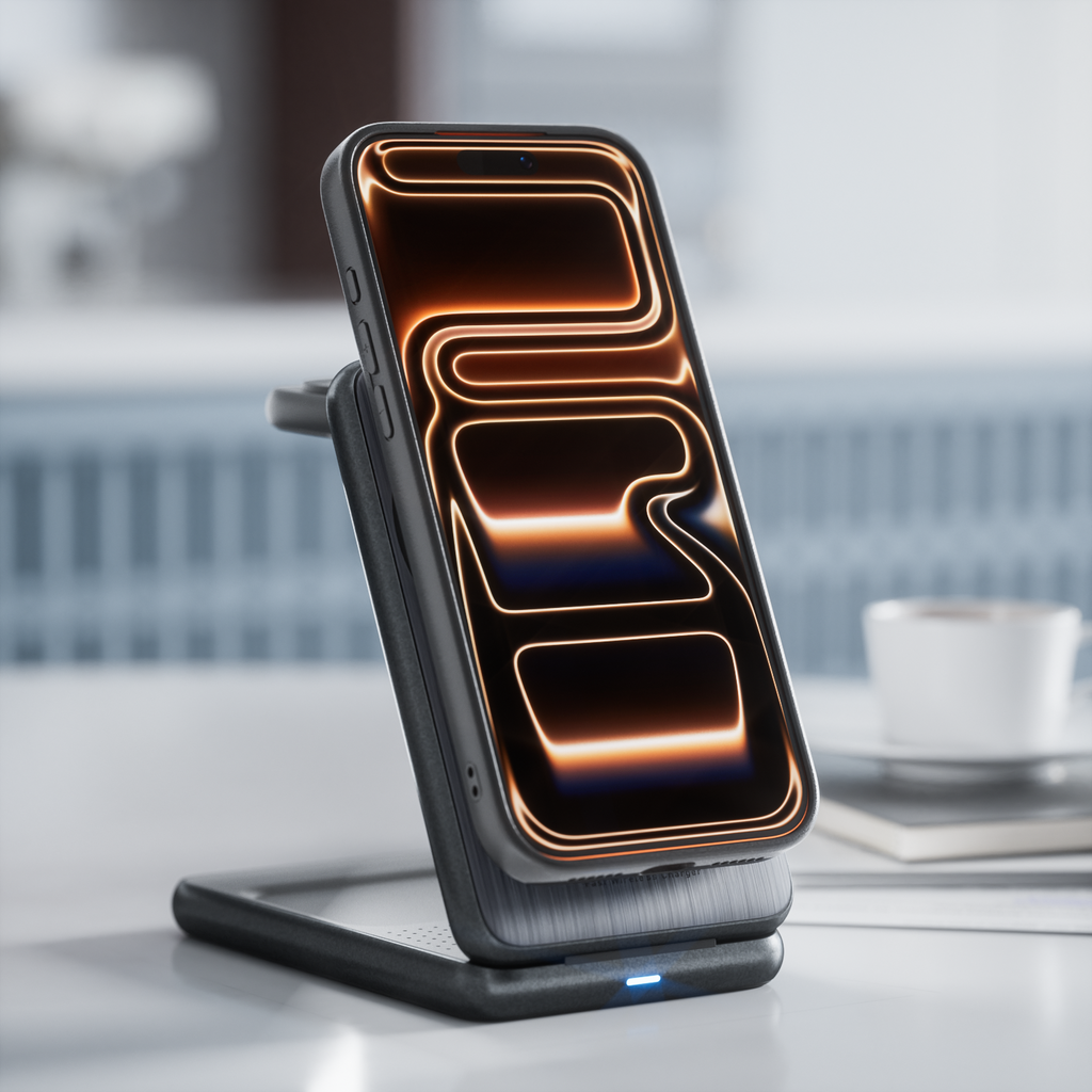 Cover magnetica opaca nera per iPhone 17 Pro e Pro Max - scena d'uso