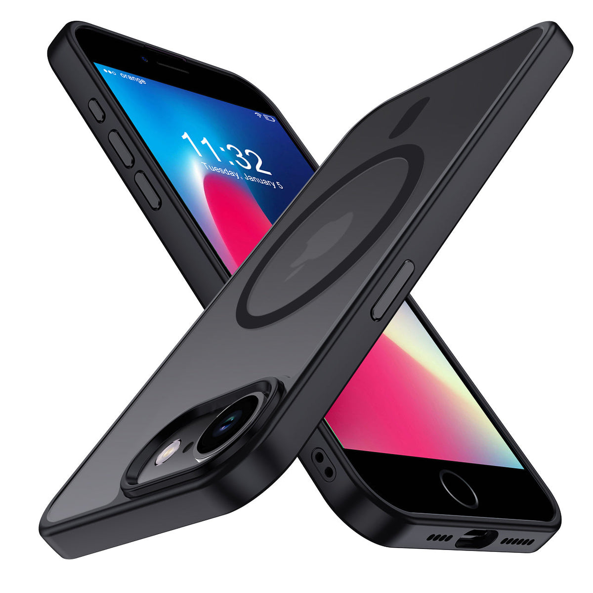 iPhone SE | Cover magnetica opaca nera | Vista principale