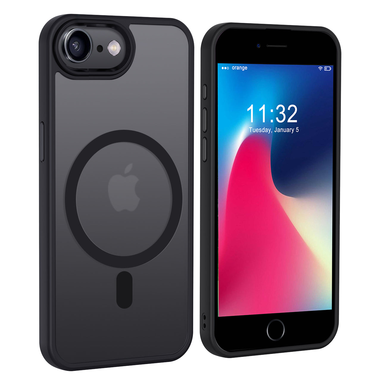 iPhone SE | Cover magnetica opaca nera | Immagine dettaglio 2