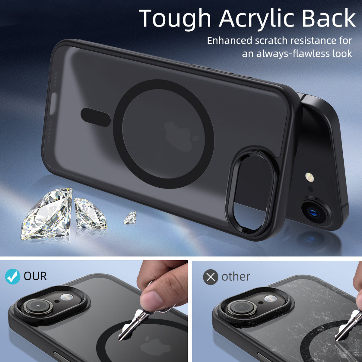 iPhone SE | Cover magnetica opaca nera | Immagine dettaglio 4