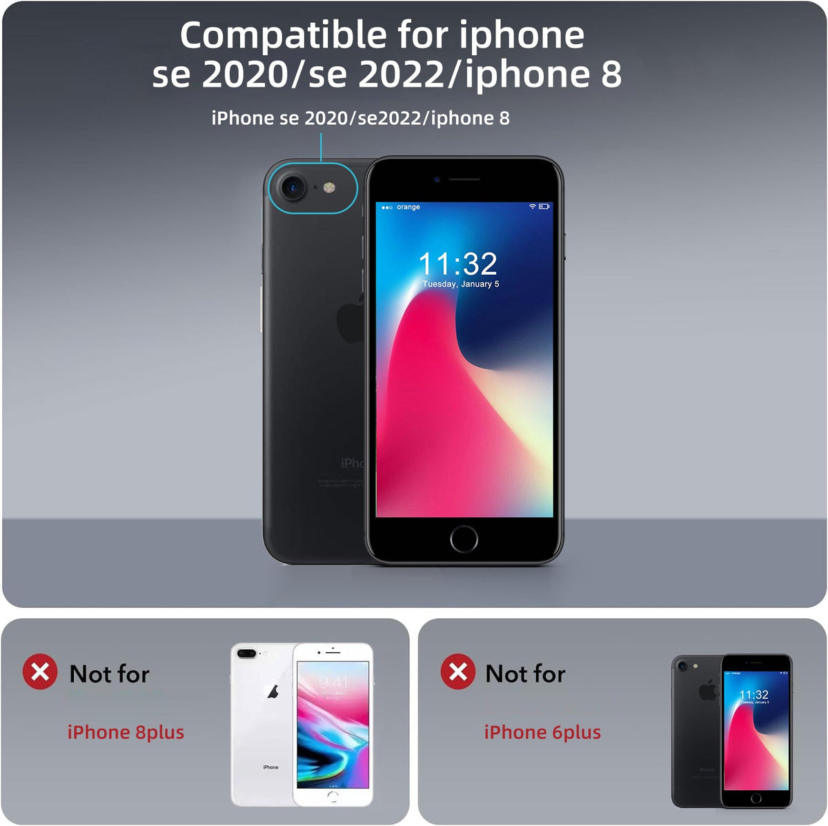 iPhone SE | Cover magnetica opaca nera | Immagine dettaglio 10