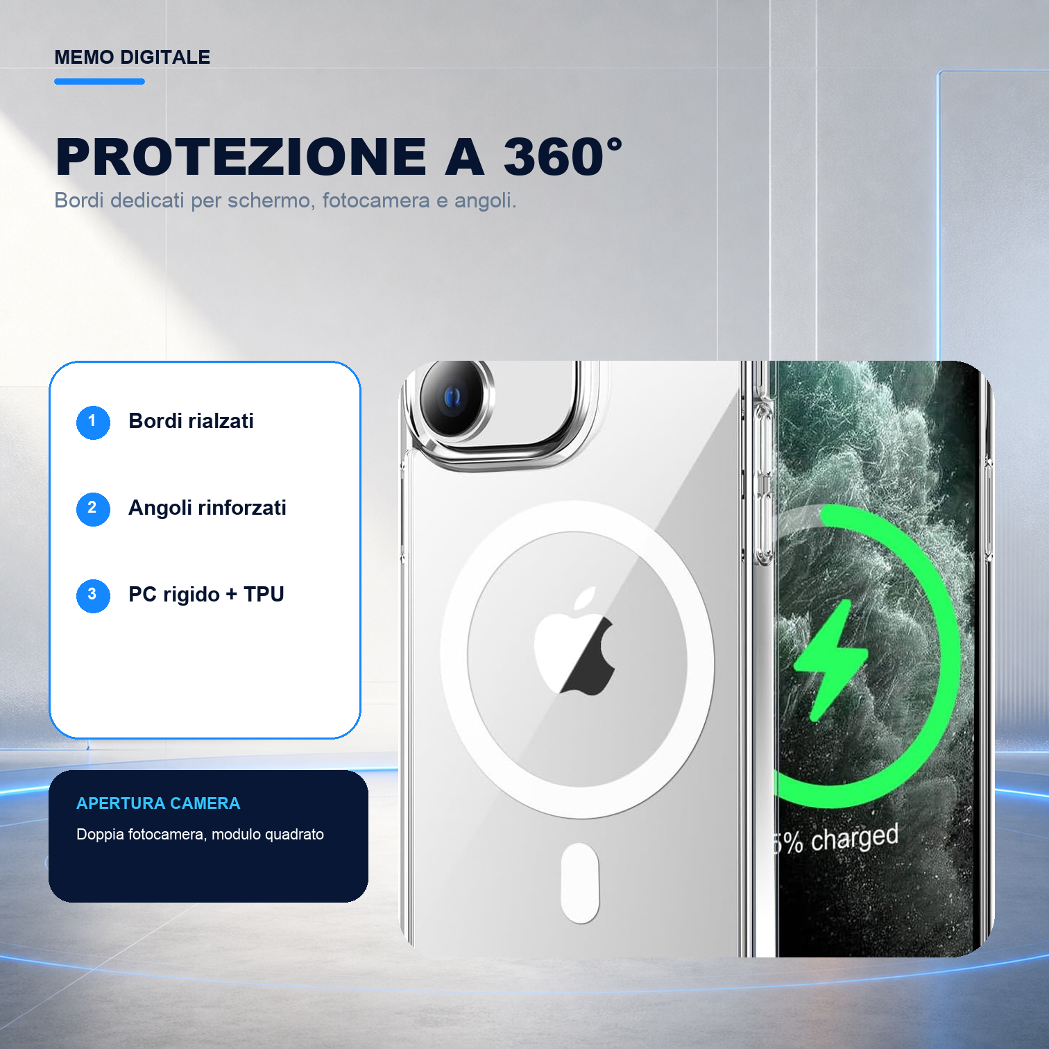 iPhone 11 | Cover trasparente MagSafe | Protezione a 360 gradi