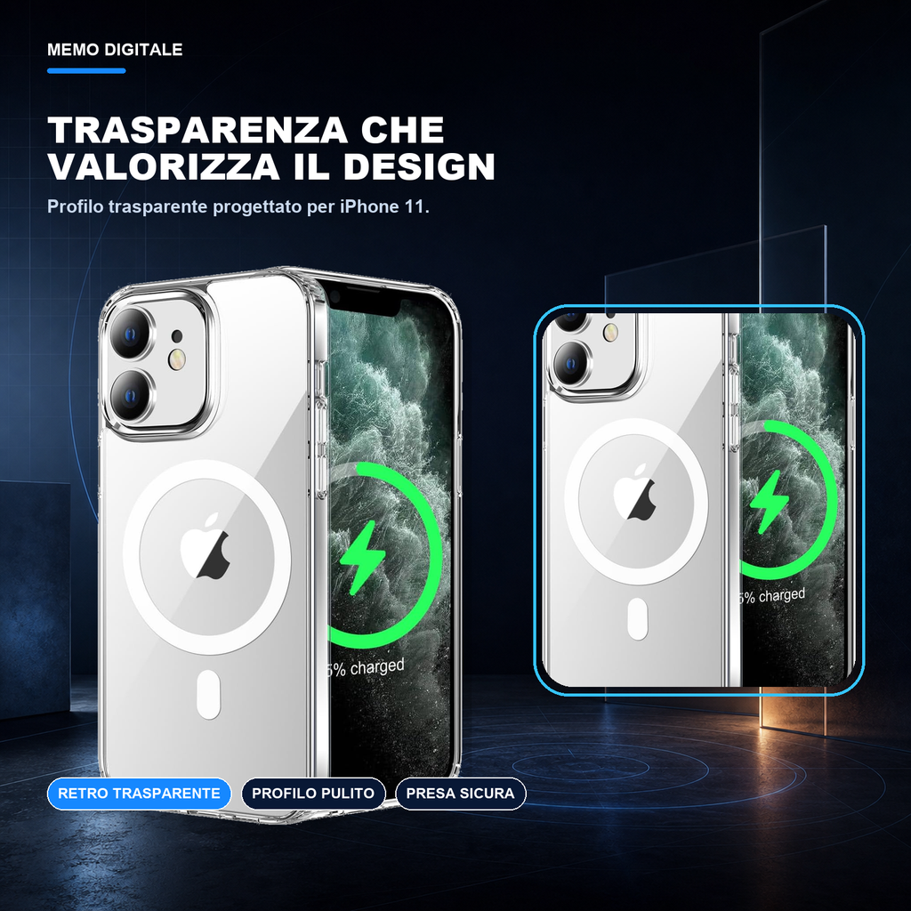 iPhone 11 | Cover trasparente MagSafe | Trasparenza e design
