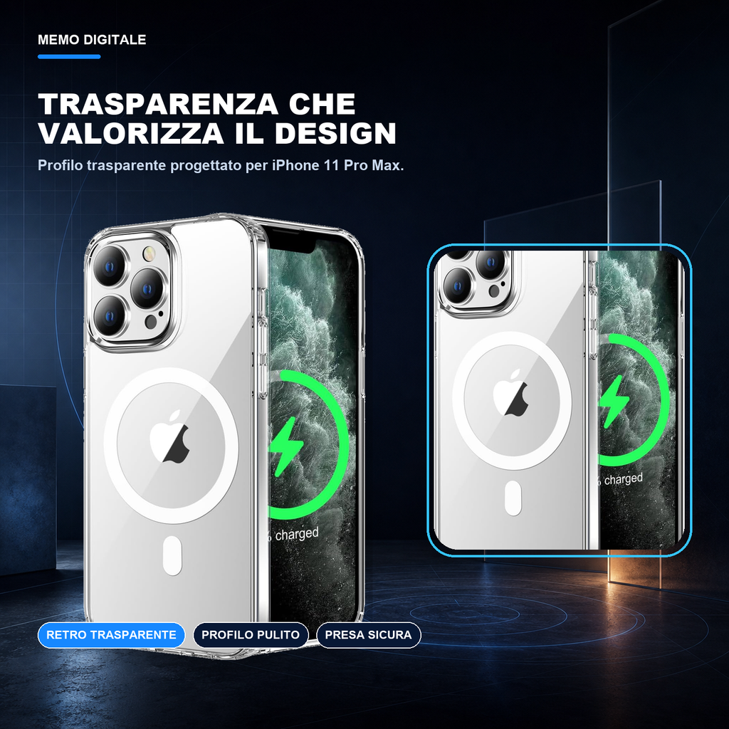 iPhone 11 Pro Max | Cover trasparente MagSafe | Trasparenza e design