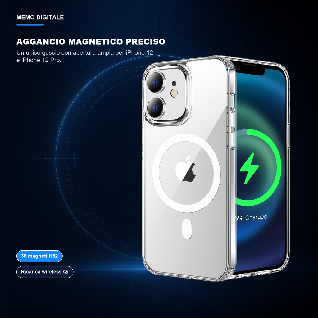 iPhone 12/iPhone 12 Pro | Cover trasparente MagSafe | Aggancio magnetico preciso