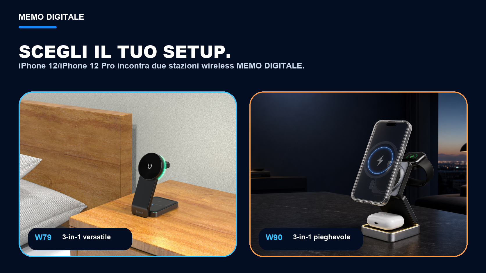 iPhone 12/iPhone 12 Pro · Scegli il tuo setup: W79 + W90
