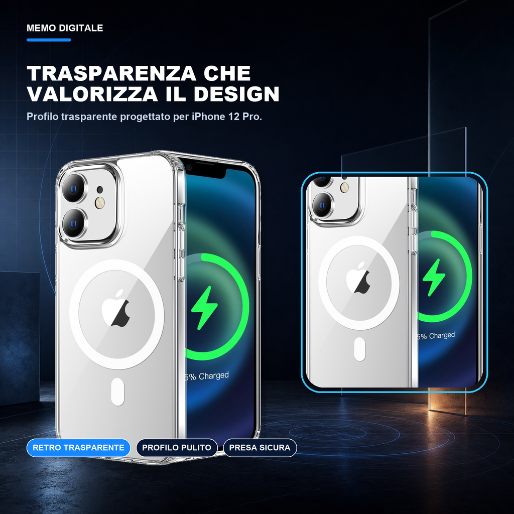 iPhone 12 Pro | Cover trasparente MagSafe | Trasparenza e design