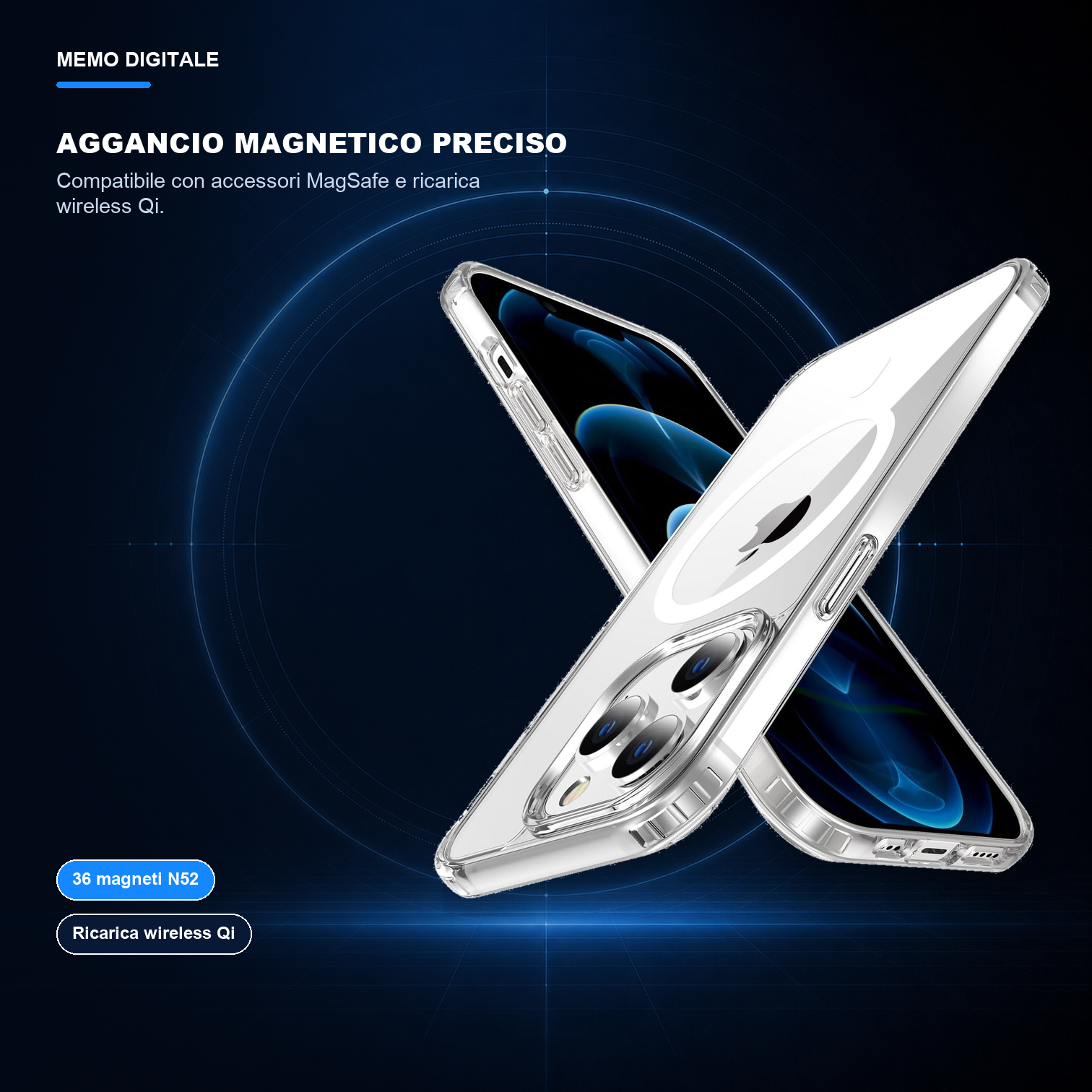 iPhone 12 Pro Max | Cover trasparente MagSafe | Aggancio magnetico preciso