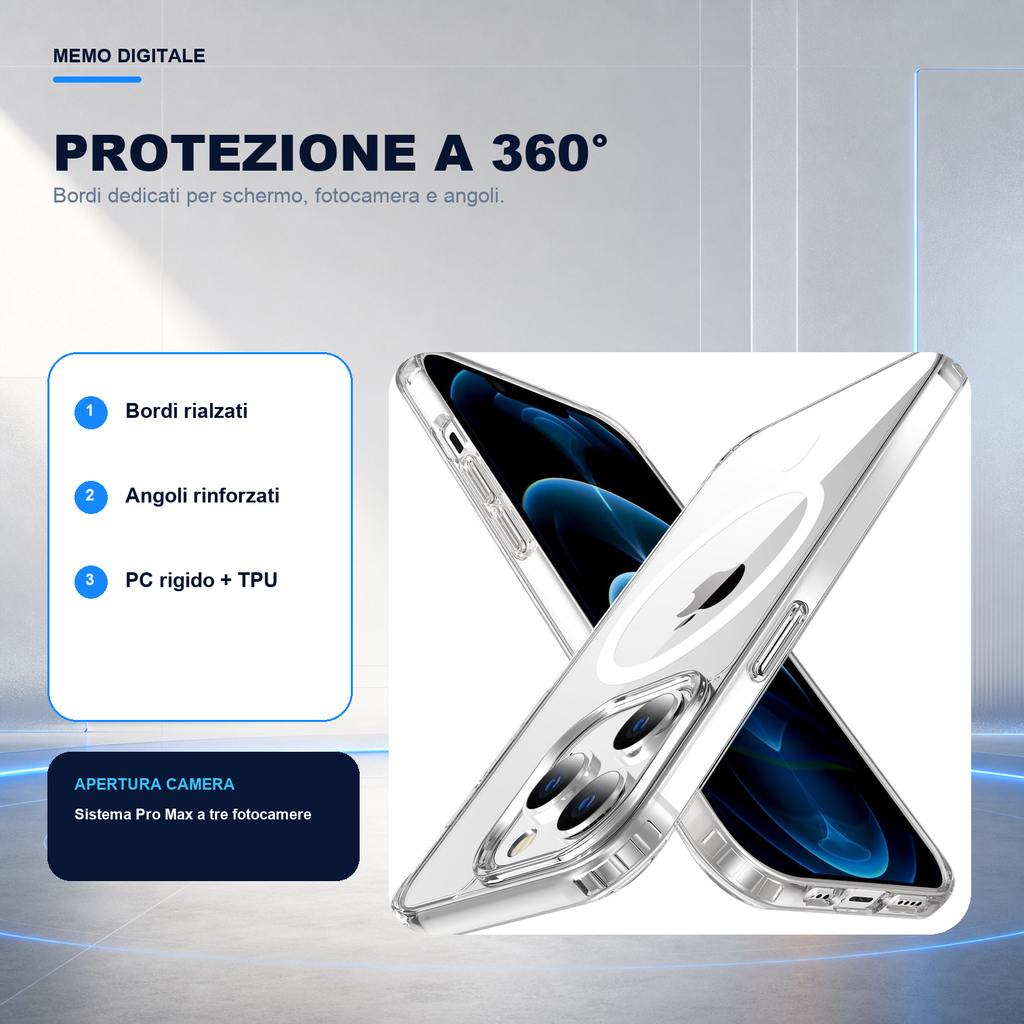 iPhone 12 Pro Max | Cover trasparente MagSafe | Protezione a 360 gradi
