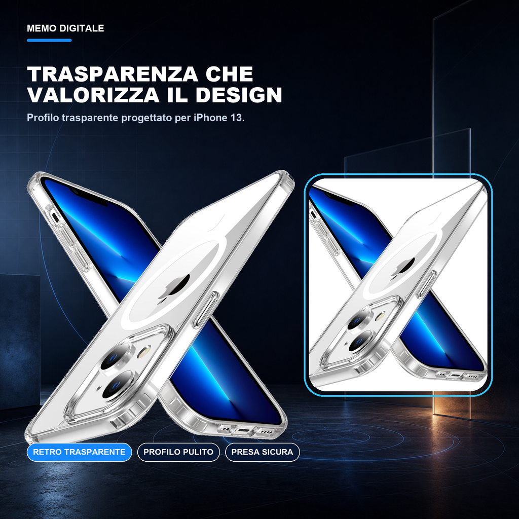 iPhone 13 | Cover trasparente MagSafe | Trasparenza e design