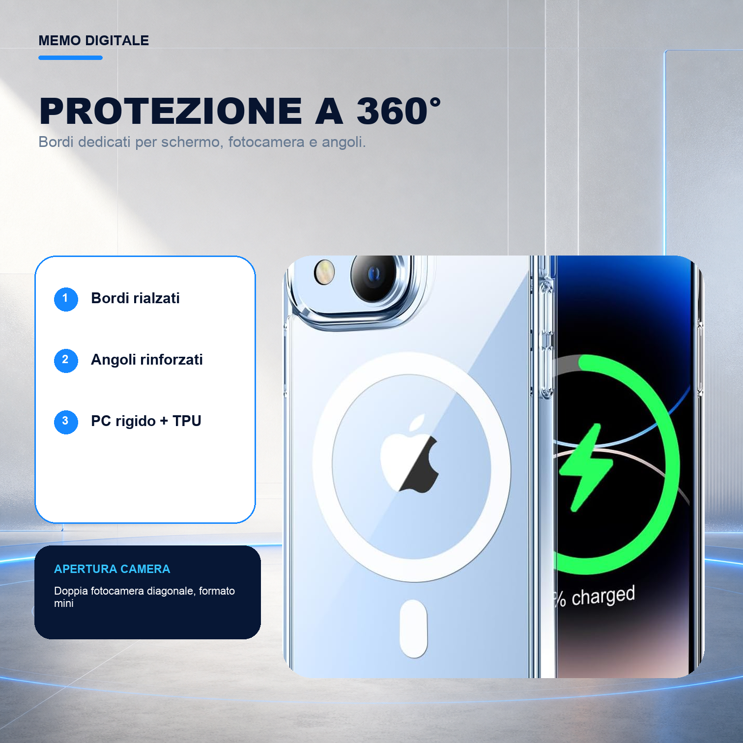 iPhone 13 Mini | Cover trasparente MagSafe | Protezione a 360 gradi