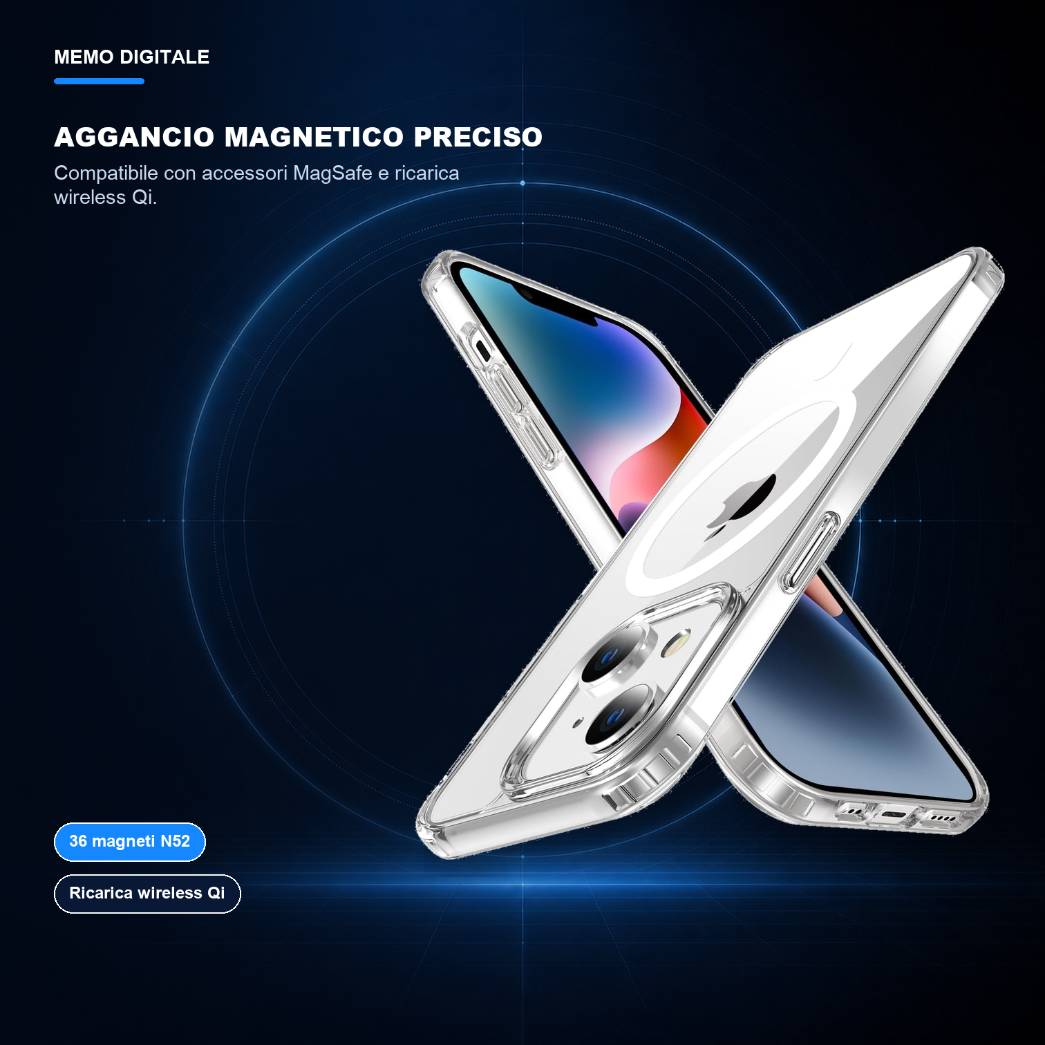 iPhone 14 | Cover trasparente MagSafe | Aggancio magnetico preciso