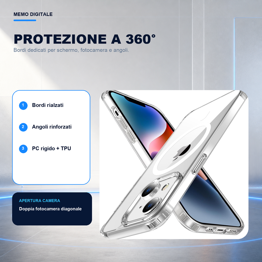 iPhone 14 | Cover trasparente MagSafe | Protezione a 360 gradi