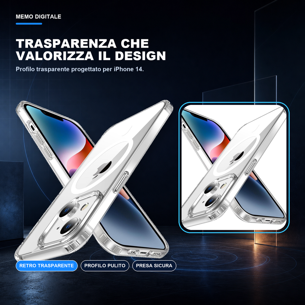 iPhone 14 | Cover trasparente MagSafe | Trasparenza e design
