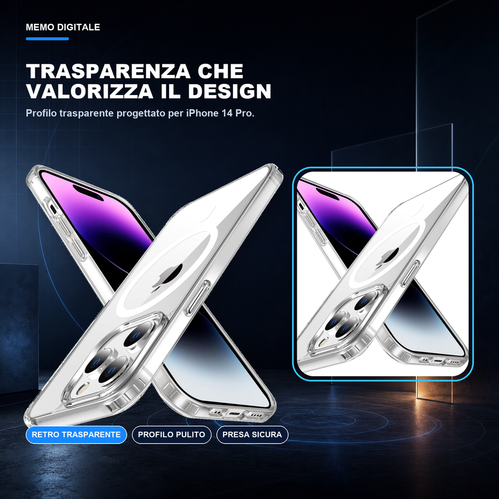 iPhone 14 Pro | Cover trasparente MagSafe | Trasparenza e design