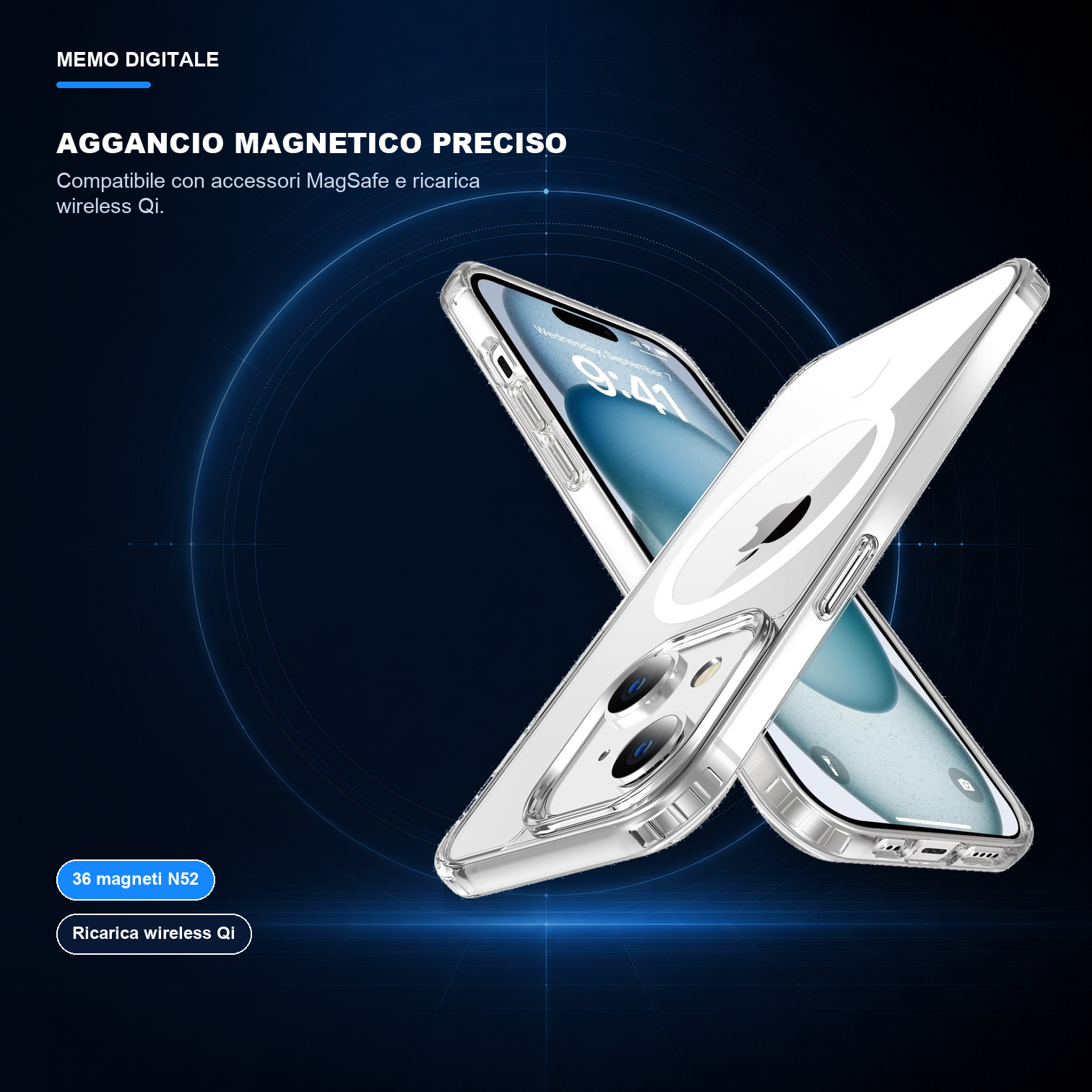 iPhone 15 | Cover trasparente MagSafe | Aggancio magnetico preciso