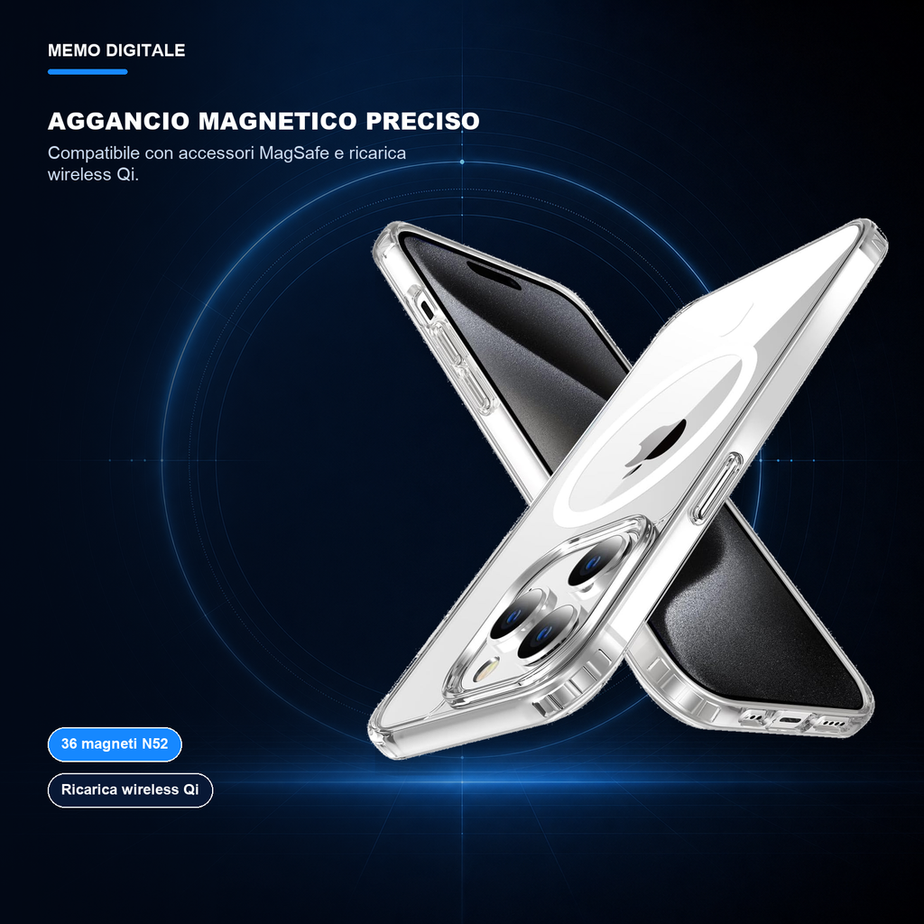 iPhone 15 Pro | Cover trasparente MagSafe | Aggancio magnetico preciso